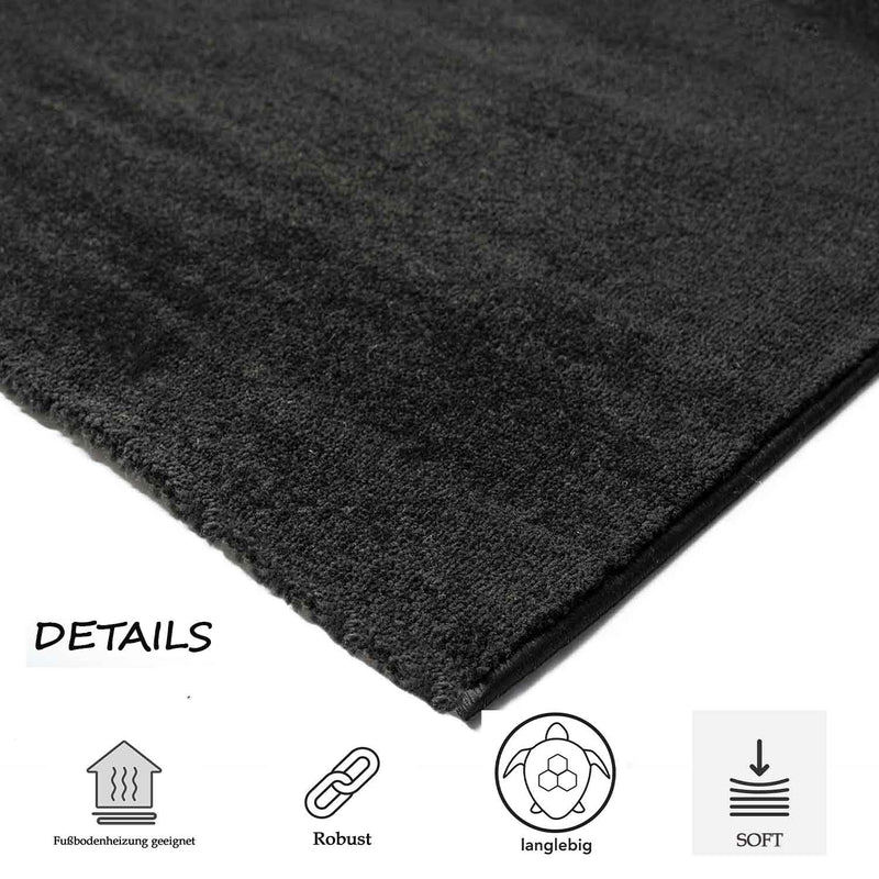 Short-pile, solid-color rug for living room, suitable for bedrooms and children's rooms; soft and easy-care; various sizes and colors. -zoom-