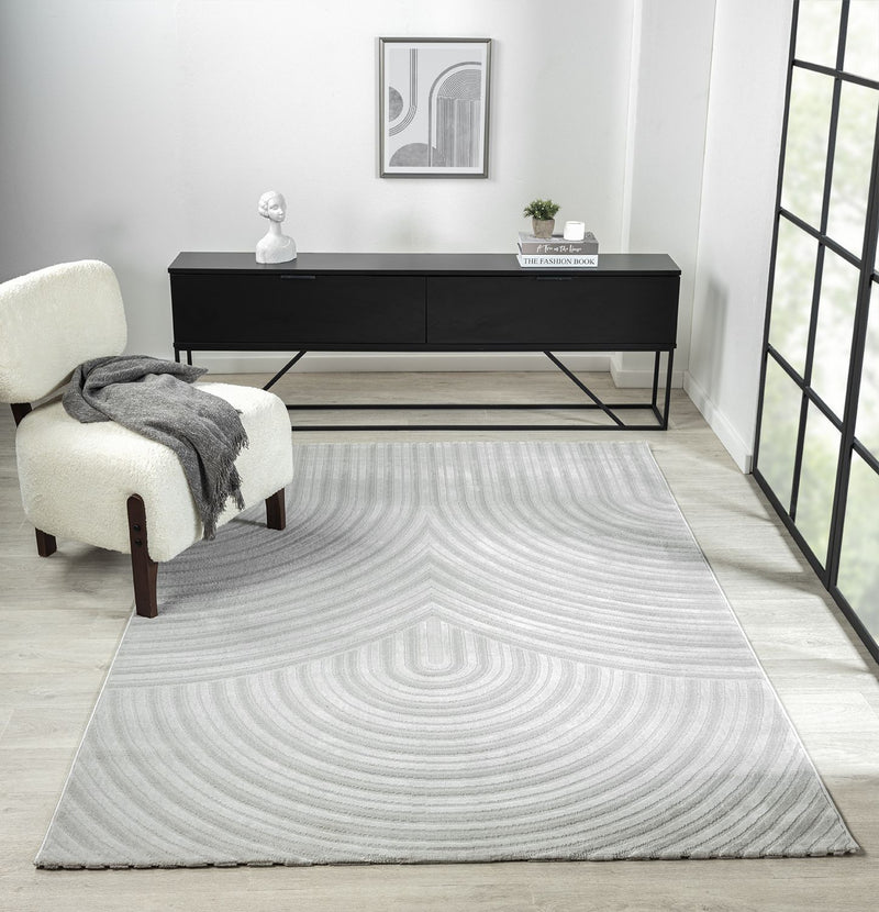 Living room rug, short pile, bedroom, wave pattern, high-low design / modern, vibrant look-zoom-
