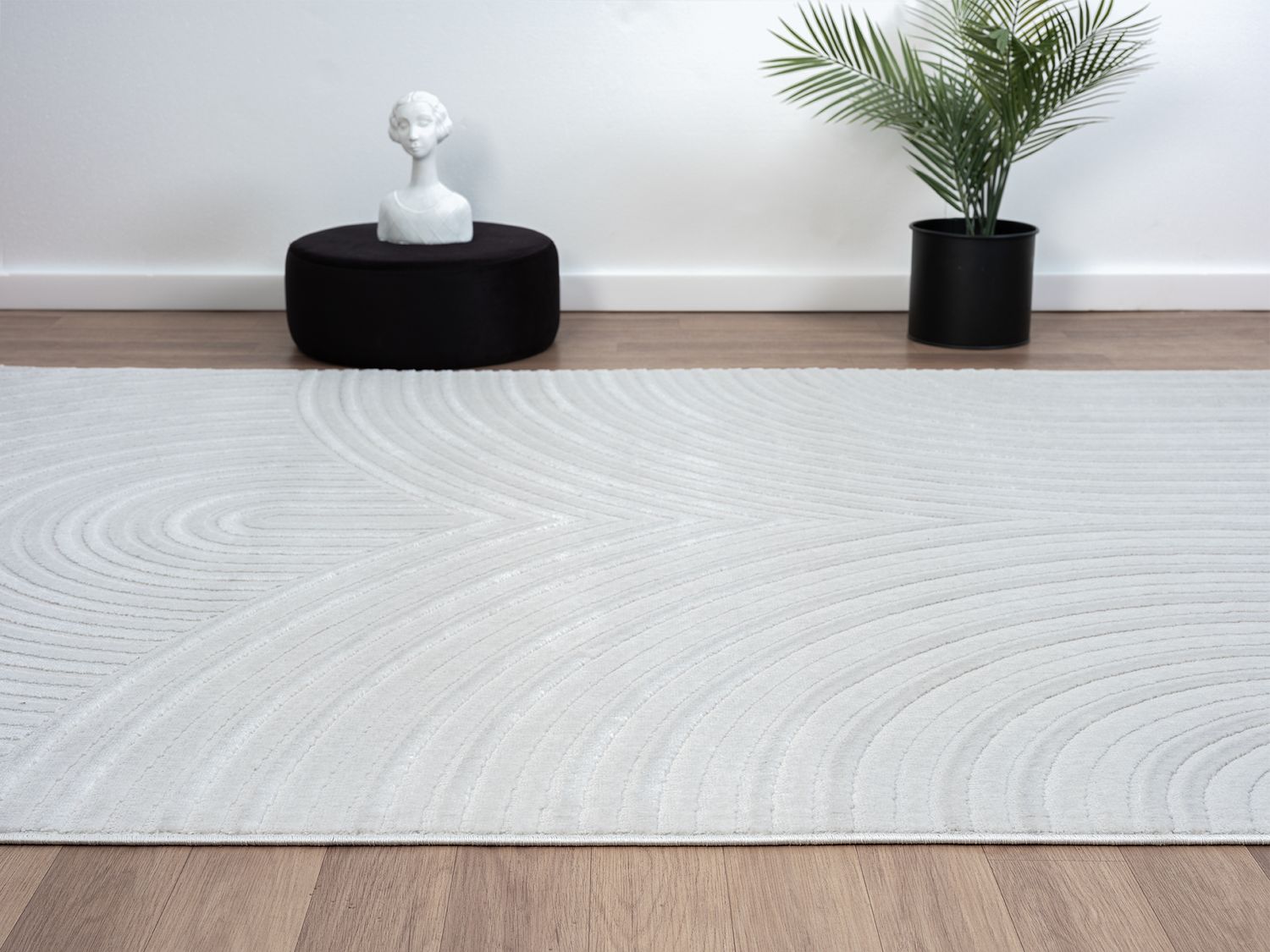 Living room rug, short pile, bedroom, wave pattern, high-low design / modern, vibrant look-zoom-3