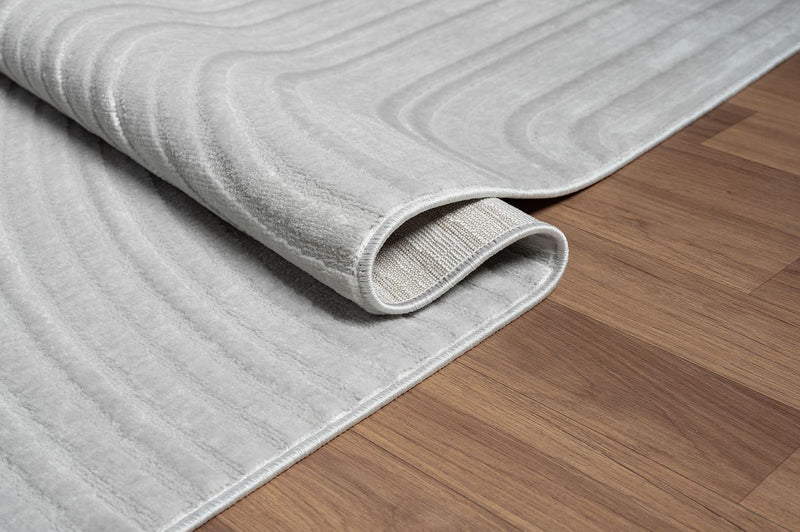 Living room rug, short pile, bedroom, wave pattern, high-low design / modern, vibrant look-zoom-