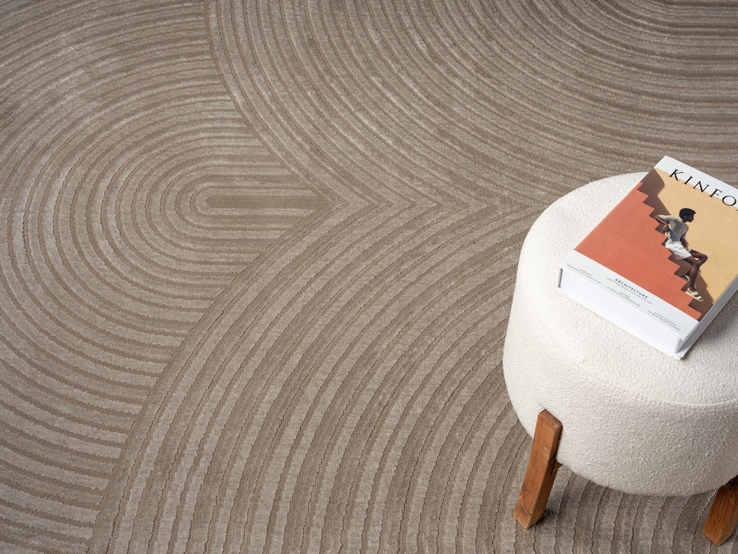 Living room rug, short pile, bedroom, wave pattern, high-low design / modern, vibrant look-zoom-11
