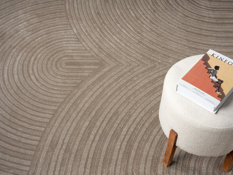 Living room rug, short pile, bedroom, wave pattern, high-low design / modern, vibrant look-zoom-