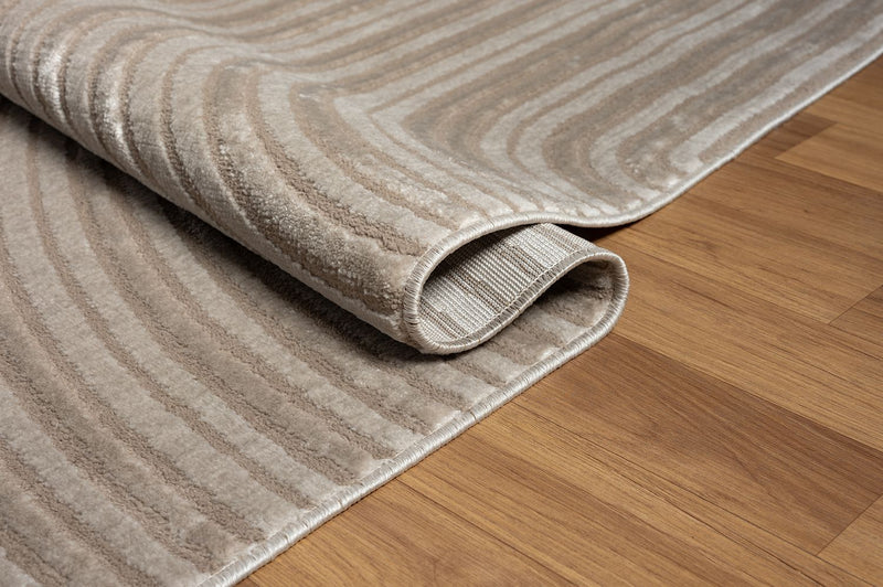 Living room rug, short pile, bedroom, wave pattern, high-low design / modern, vibrant look-zoom-