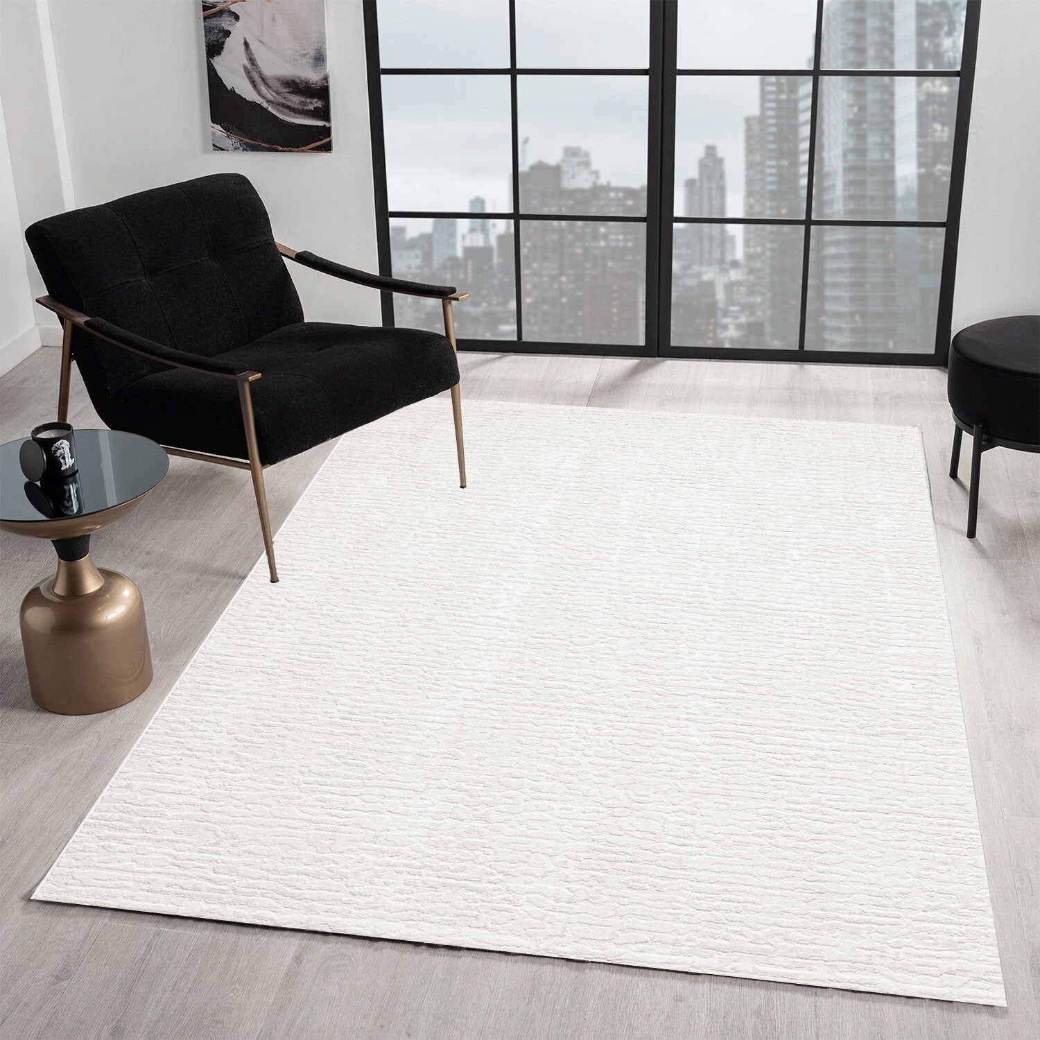 Living room rug, short pile, bedroom runner, high-low pattern/3D effect, Boho-11