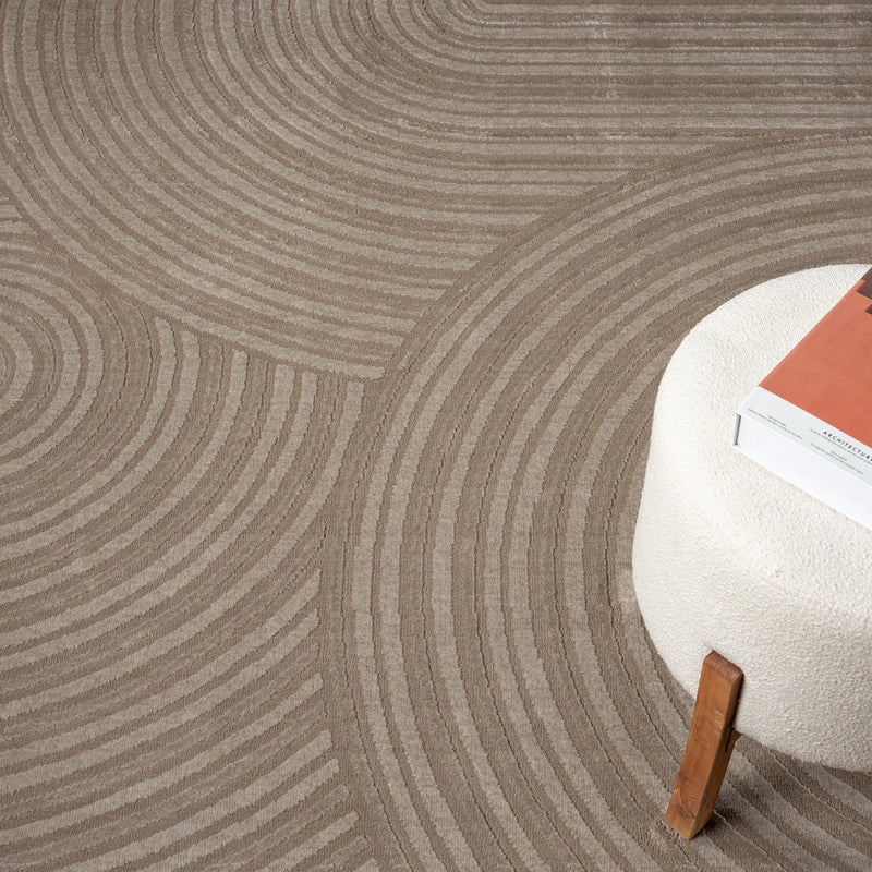 Carpet for living room, short pile, bedroom, wave pattern, high-low pattern / Boho Sakndi-zoom-