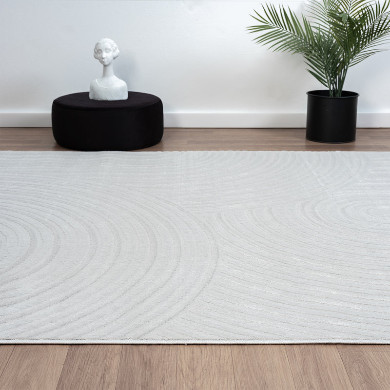 Carpet for living room, short pile, bedroom, wave pattern, high-low pattern / Boho Sakndi-zoom-
