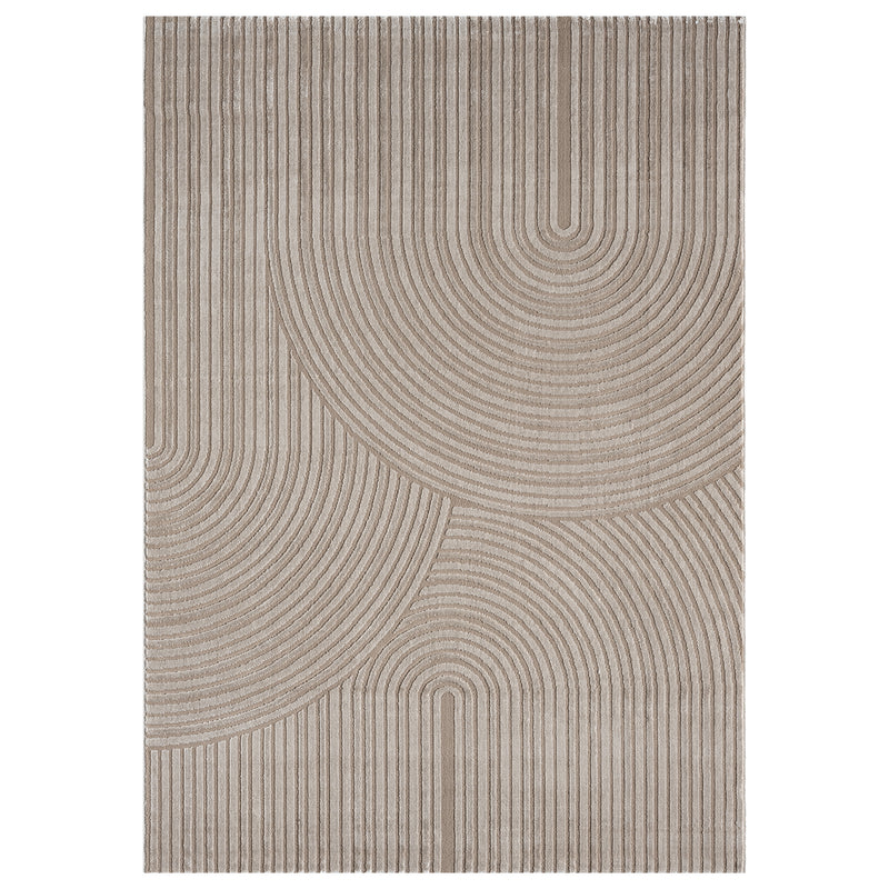 Carpet for living room, short pile, bedroom, wave pattern, high-low pattern / Boho Sakndi-zoom-