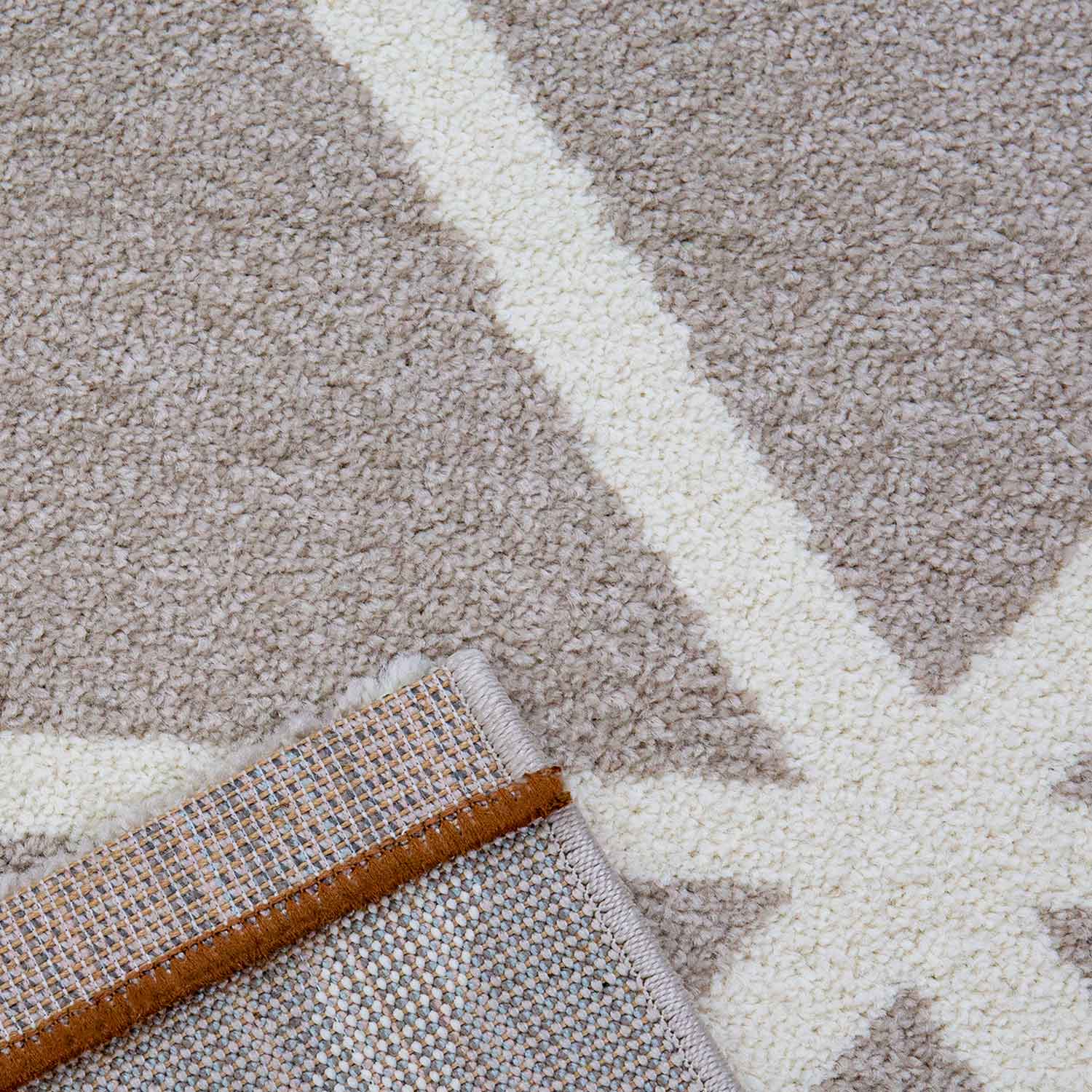 Short-pile rug in pastel white diamond design, durable, available in various colors, for living room, bedroom, kitchen-zoom-23