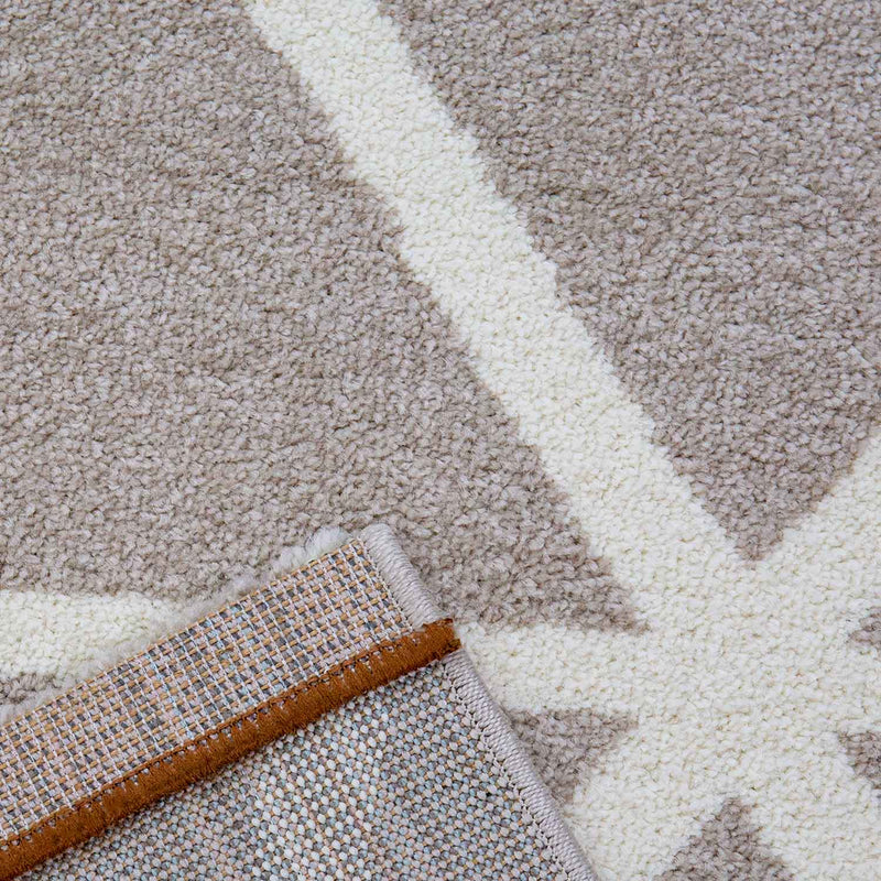 Short-pile rug in pastel white diamond design, durable, available in various colors, for living room, bedroom, kitchen-zoom-