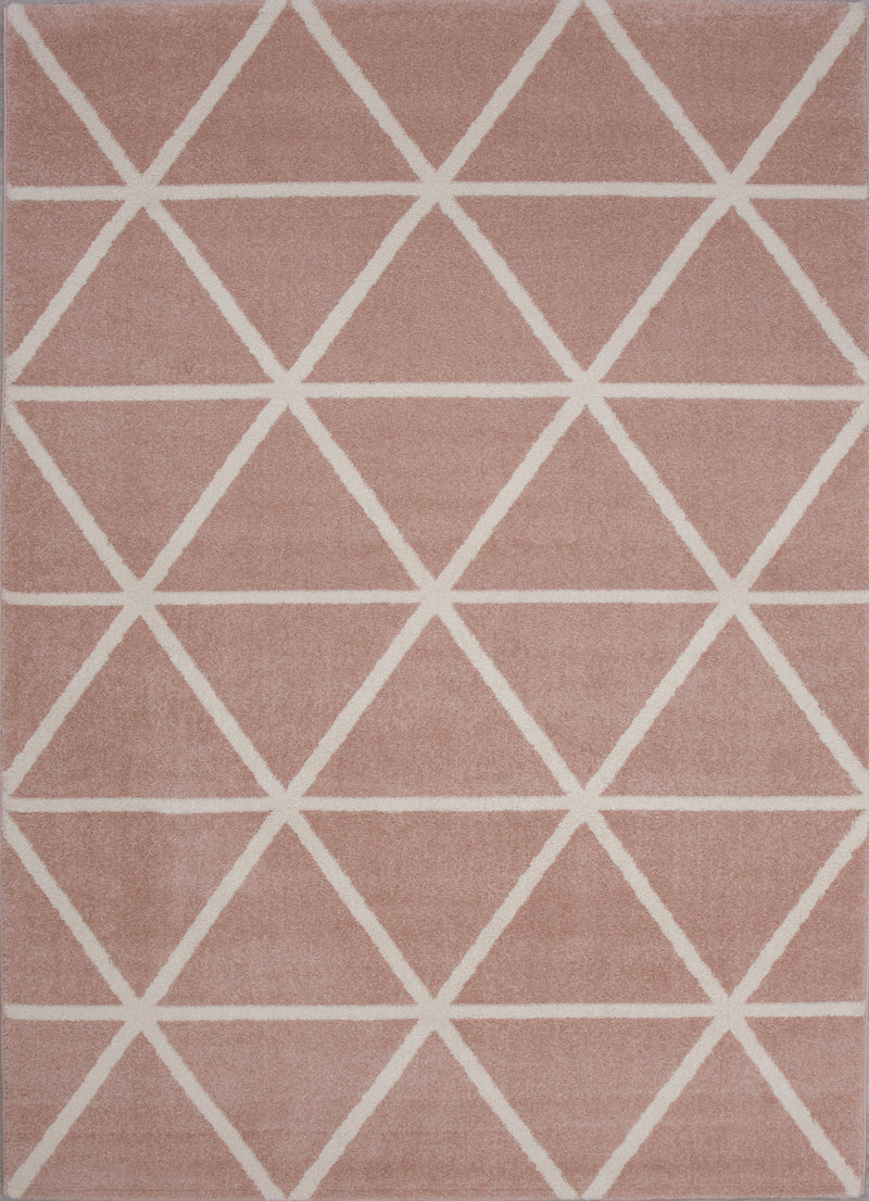 Short-pile rug in pastel white diamond design, durable, available in various colors, for living room, bedroom, kitchen-zoom-