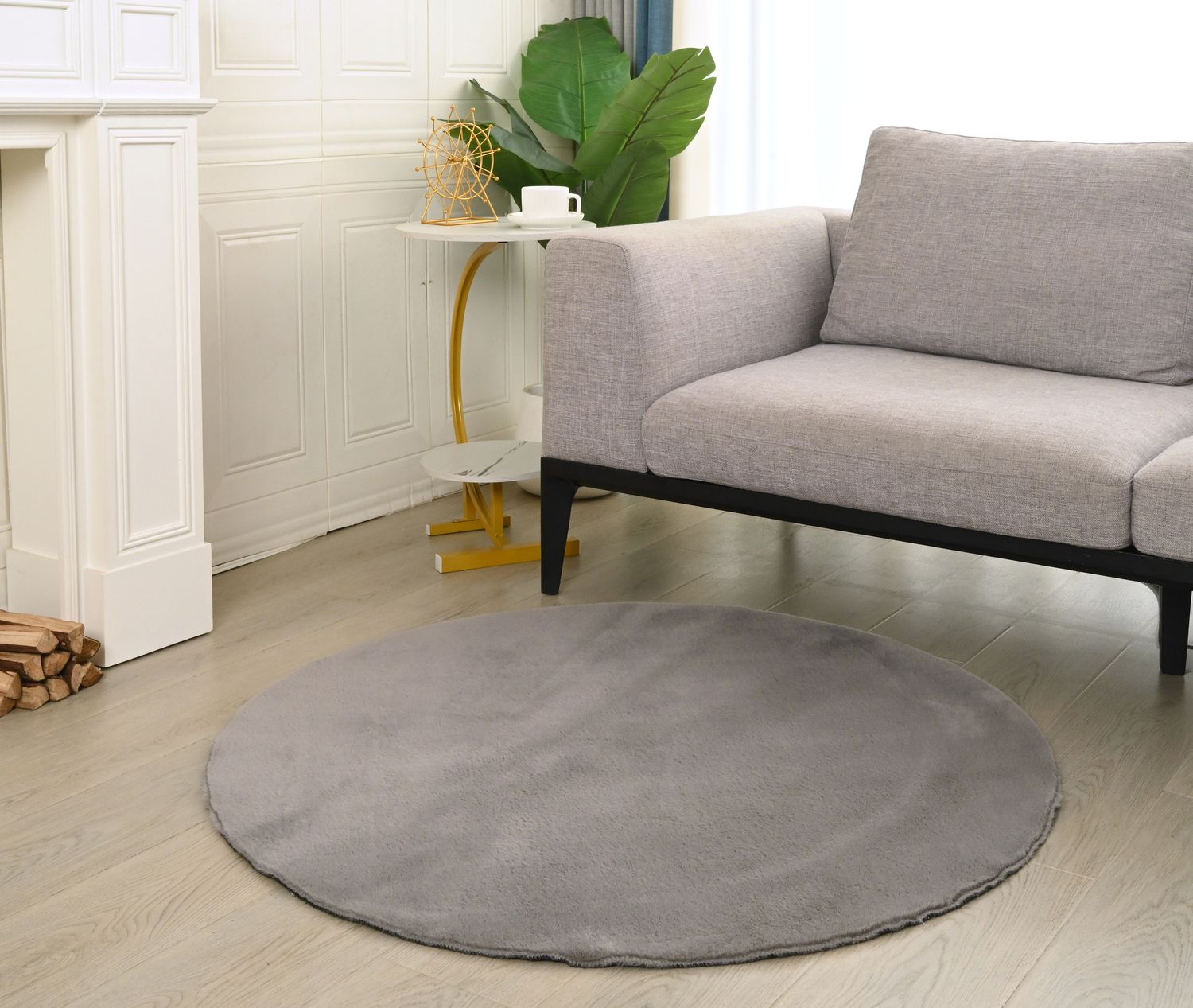 Carpet for living room/bedroom: Fluffy, short pile – washable and suitable for underfloor heating-zoom-6