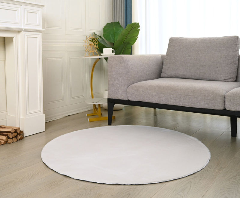Carpet for living room/bedroom: Fluffy, short pile – washable and suitable for underfloor heating-zoom-
