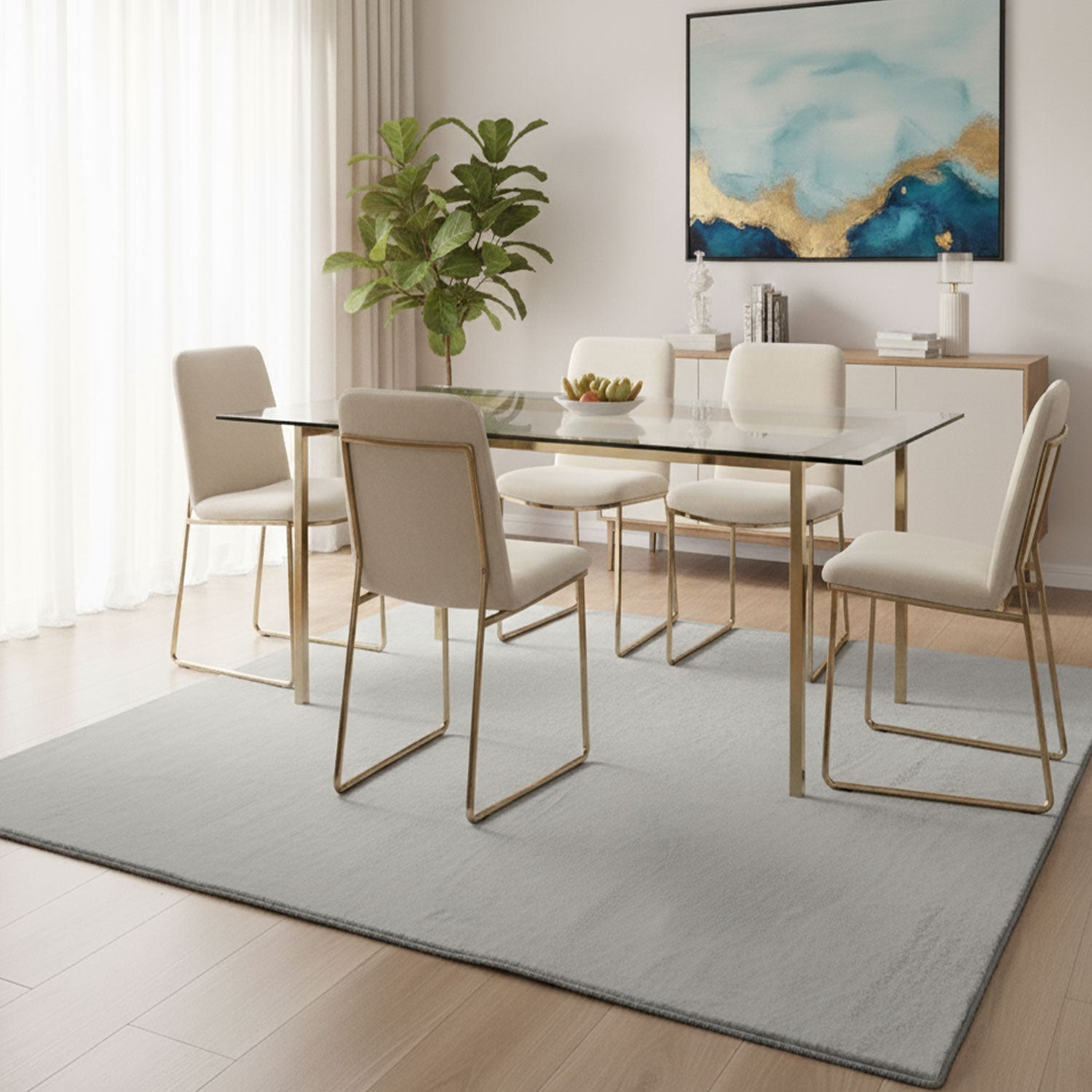 Carpet for living room/bedroom: Fluffy, short pile – washable and suitable for underfloor heating-4