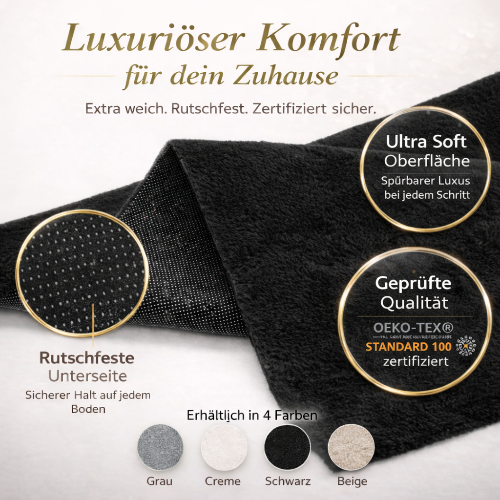 Carpet for living room/bedroom: Fluffy, short pile – washable and suitable for underfloor heating-20