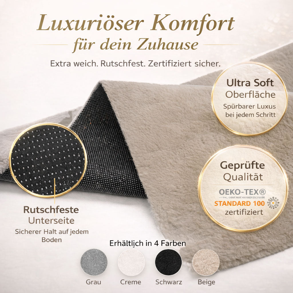 Carpet for living room/bedroom: Fluffy, short pile – washable and suitable for underfloor heating-zoom-27