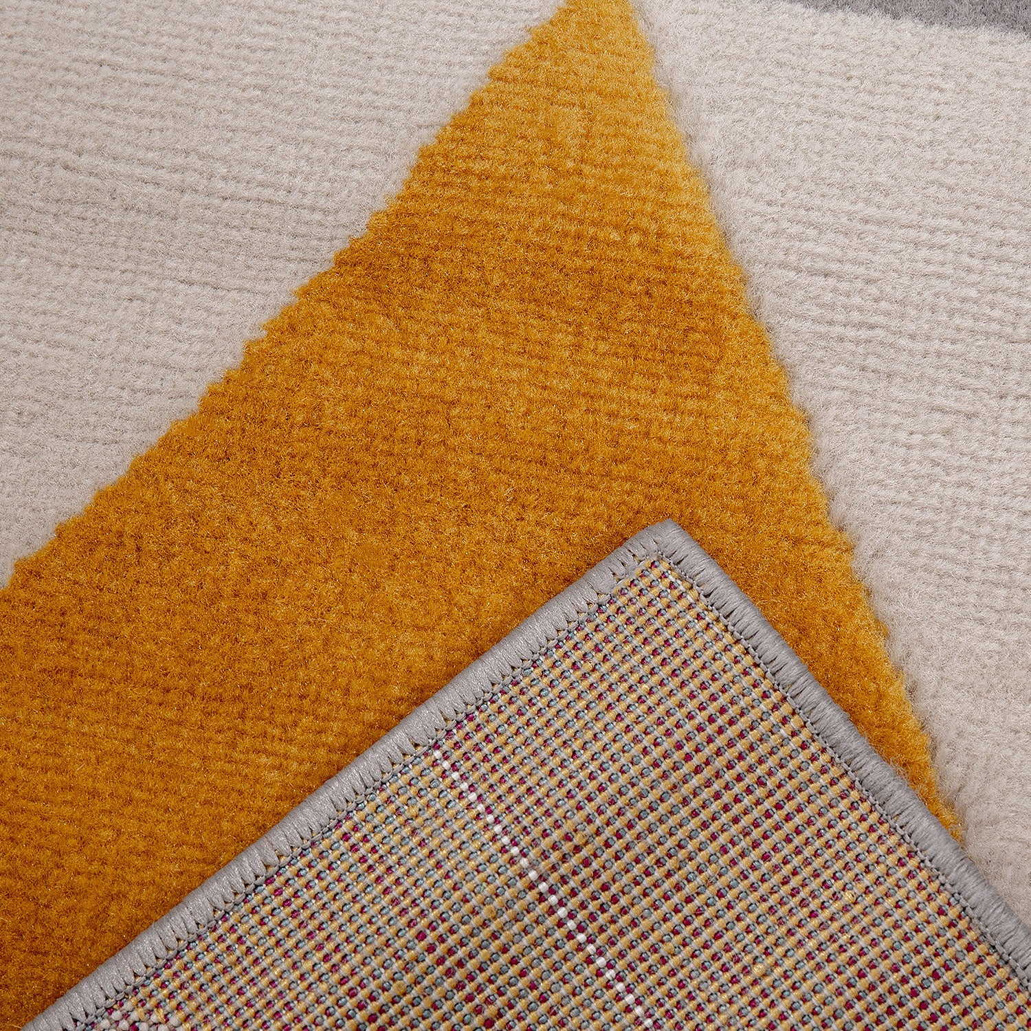 Carpet for living room, bedroom, hallway, triangle pattern, yellow-zoom-2