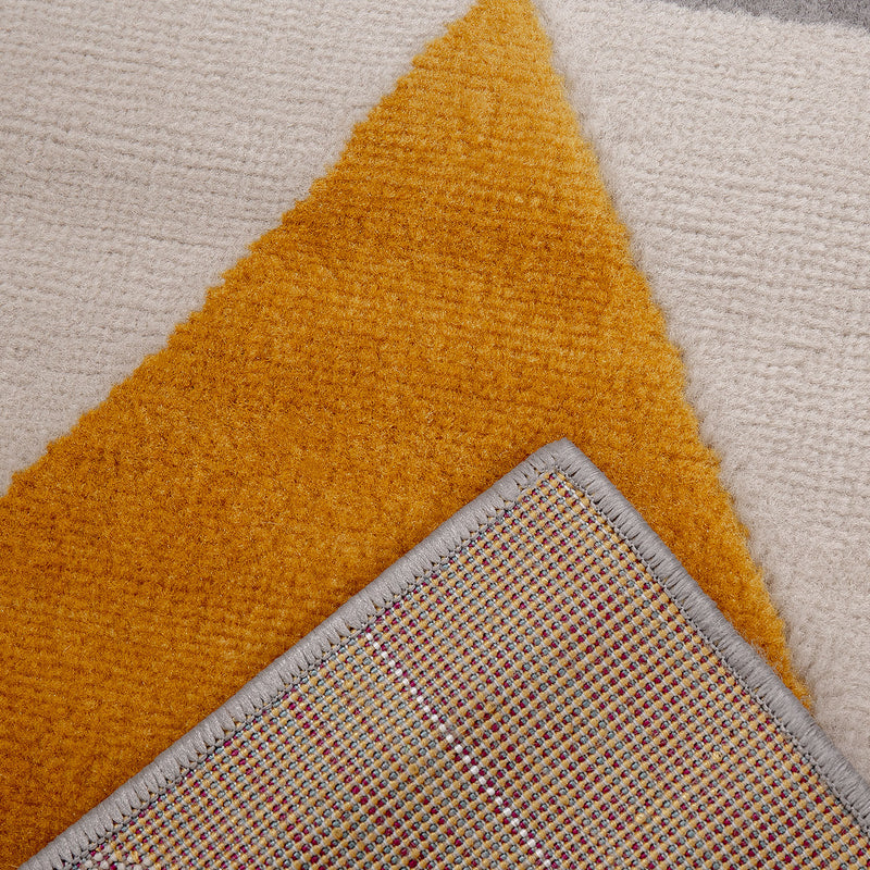 Carpet for living room, bedroom, hallway, triangle pattern, yellow-zoom-