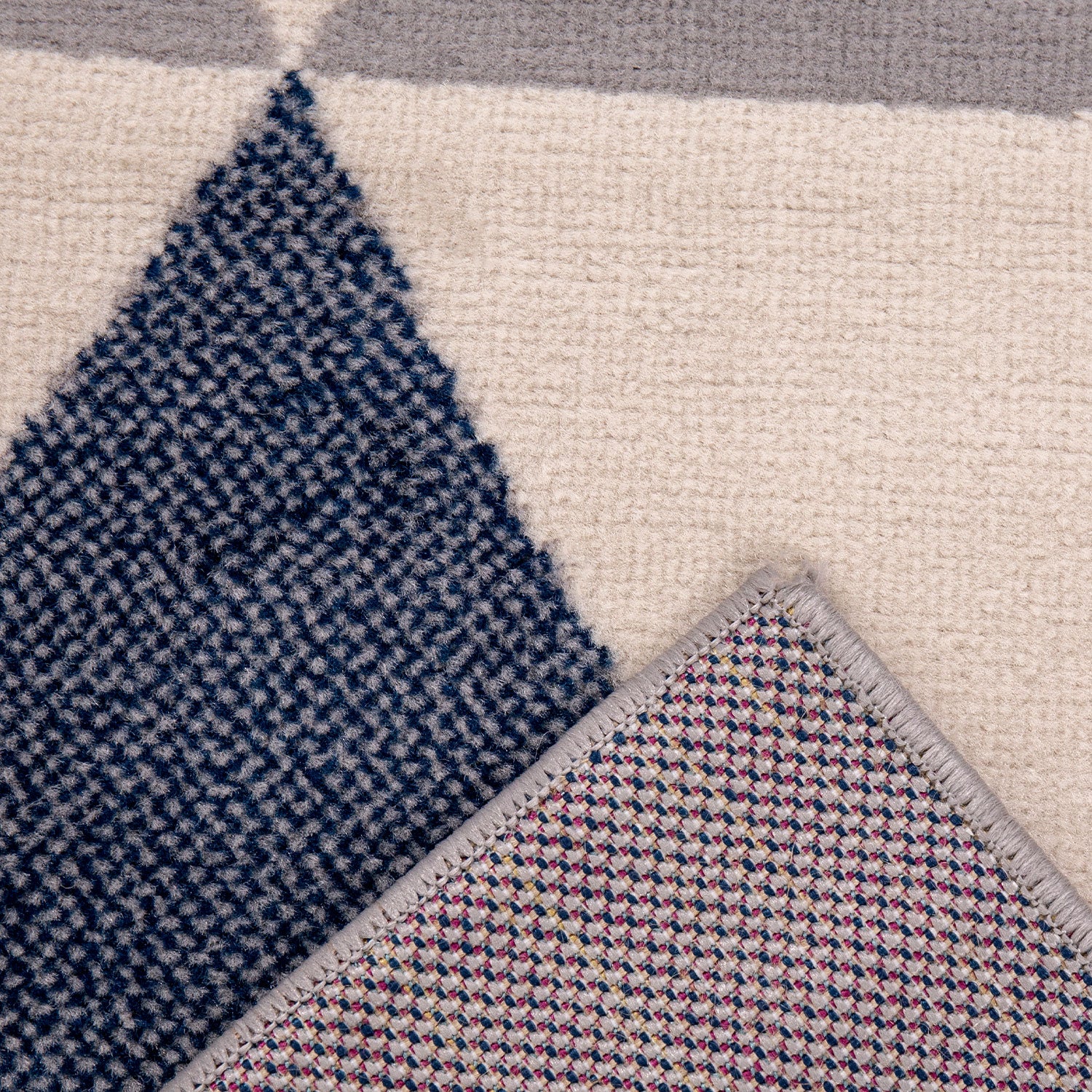 Carpet for living room, bedroom, hallway, triangular pattern, blue