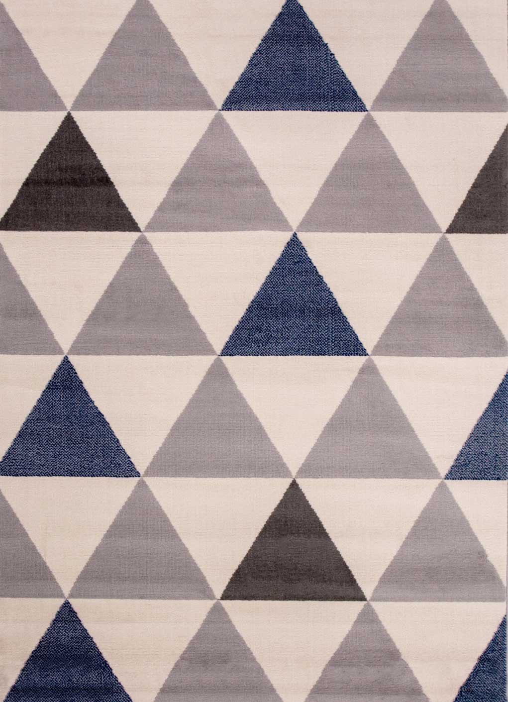 Carpet for living room, bedroom, hallway, triangular pattern, blue