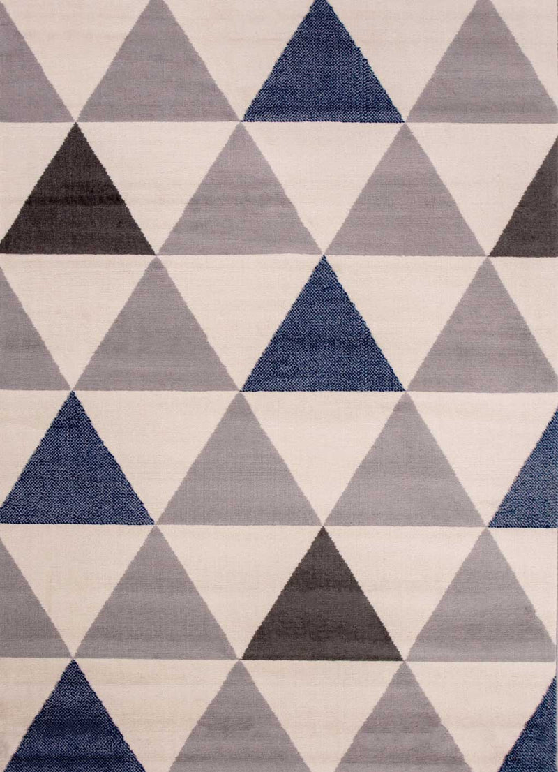 Carpet for living room, bedroom, hallway, triangular pattern, blue-zoom-