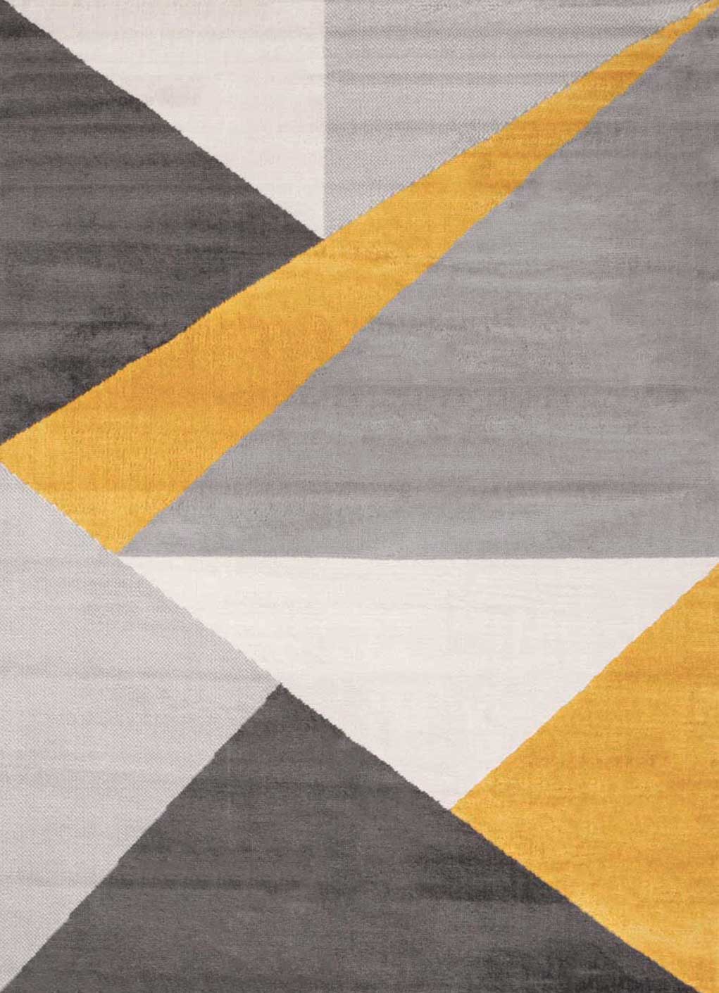 Carpet for living room, bedroom, hallway, geometric pattern, yellow