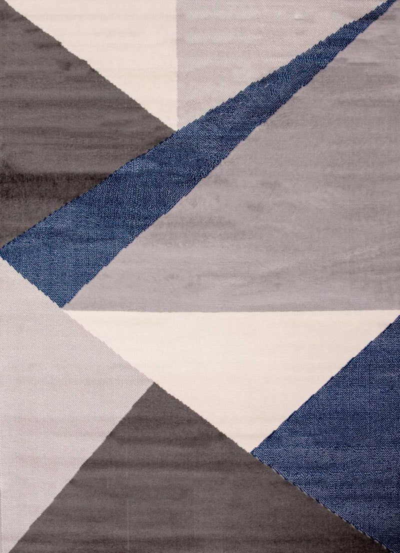 Carpet for living room, bedroom, hallway, geometric pattern, blue-zoom-