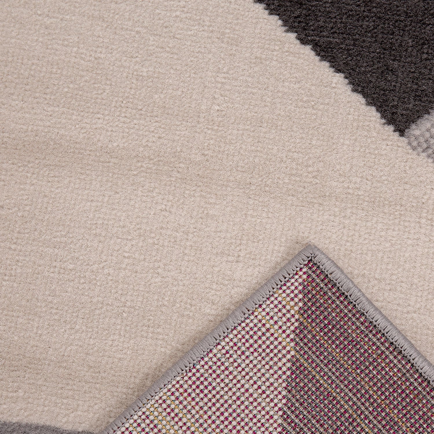 Carpet for living room, bedroom, hallway, geometric pattern, blue-zoom-2