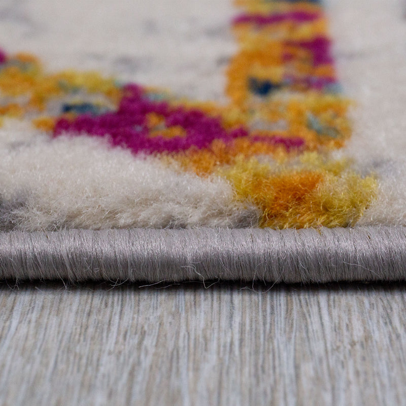 Carpet for living room, bedroom, hallway; geometric pattern carpet in colorful designs-zoom-