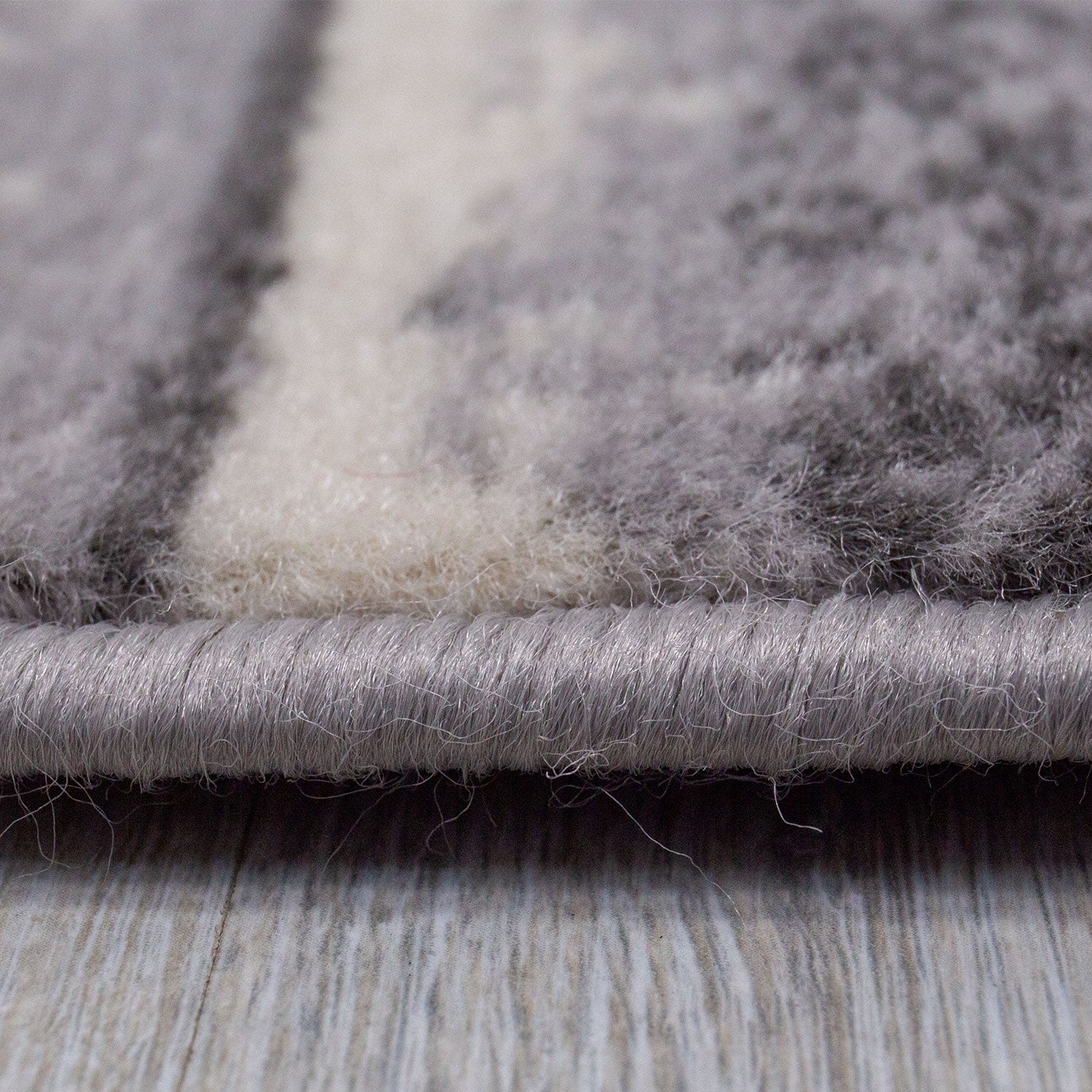 Carpet for living room, bedroom, hallway, geometric pattern in grey-3