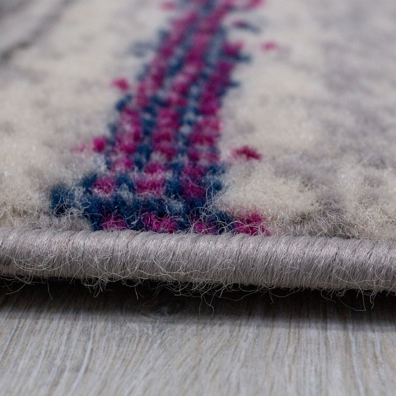 Teppich Wohnzimmer Schlafzimmer Flur Teppich Gestreift Muster in Grau & Gelb-zoom-