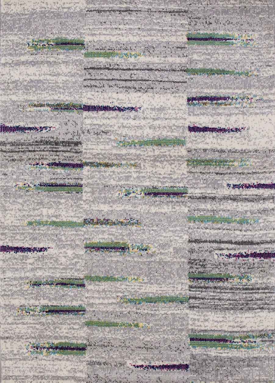 Teppich Wohnzimmer Schlafzimmer Flur Teppich Gestreift Muster in Grau & Gelb-zoom-7