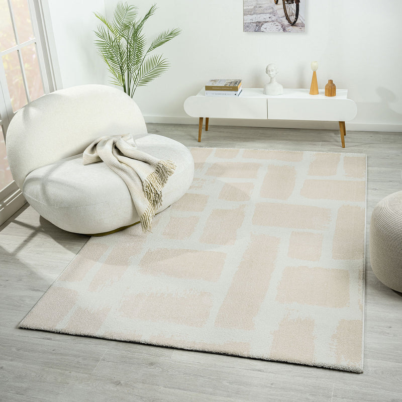 Short-pile rug for living room/bedroom, high-quality, stone pattern, grey/anthracite-zoom-