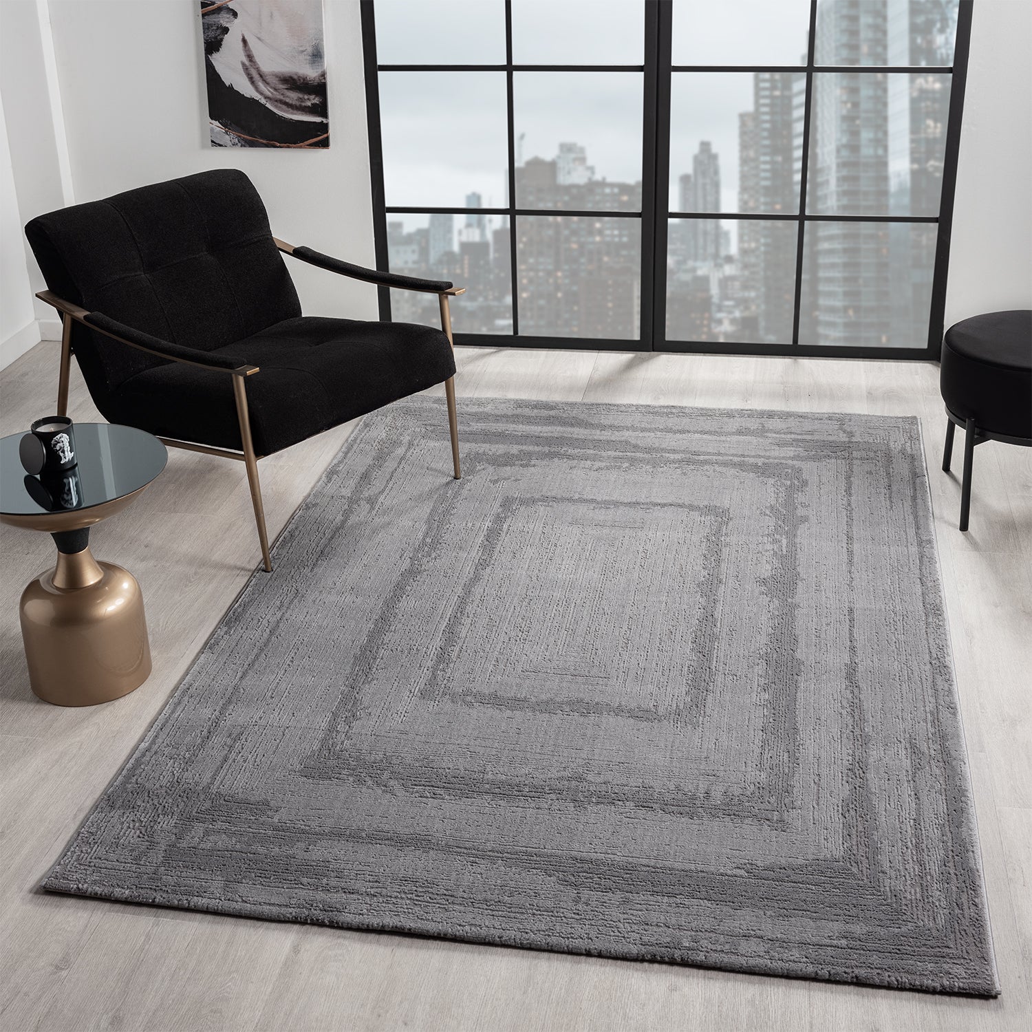 Modern rug for living room and bedroom with high and low border, high quality, 3D effect-19