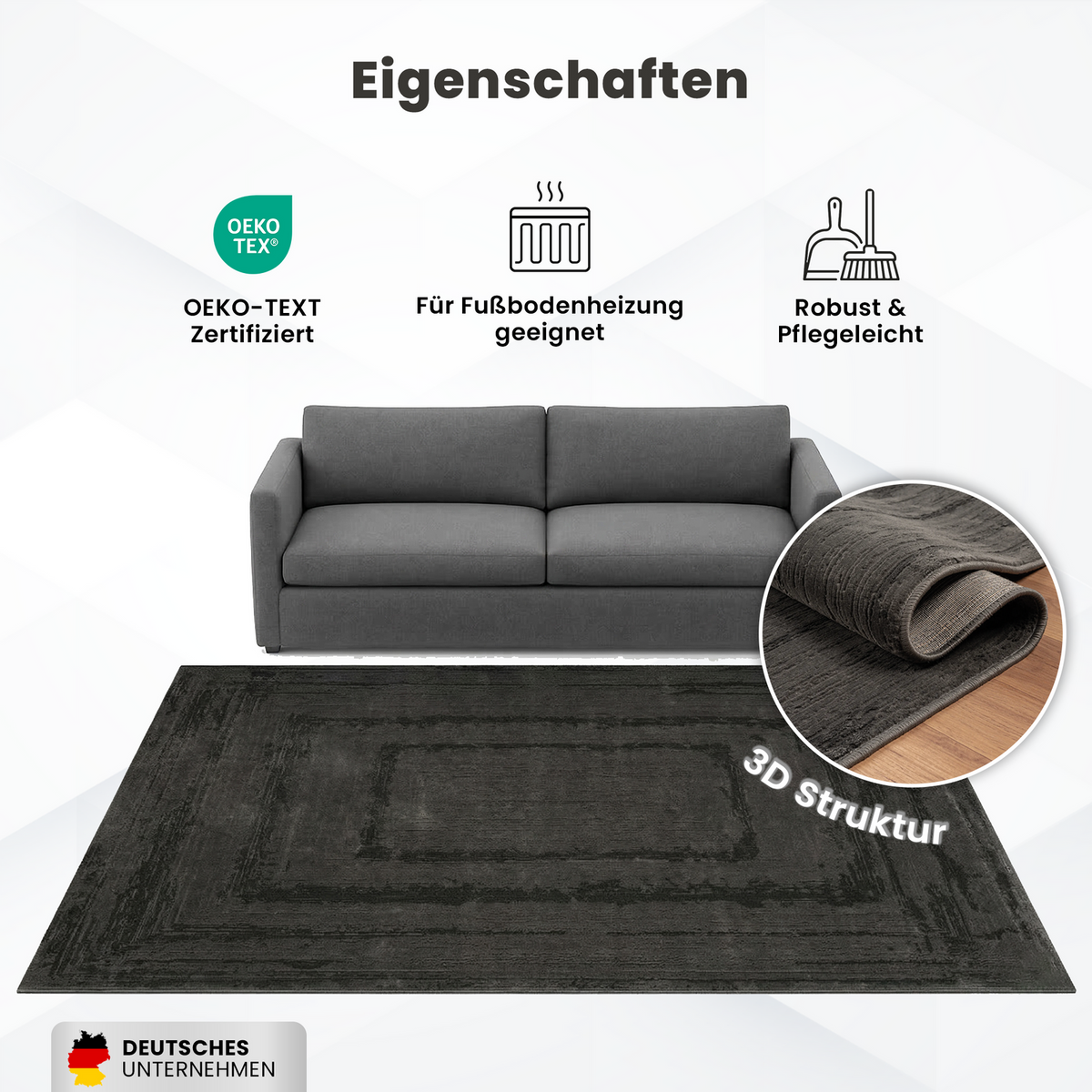 Modern rug for living room and bedroom with high and low border, high quality, 3D effect-4