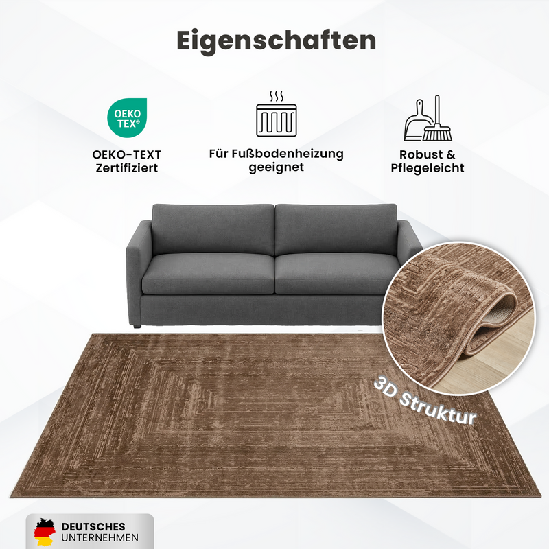 Modern rug for living room and bedroom with high and low border, high quality, 3D effect-zoom-