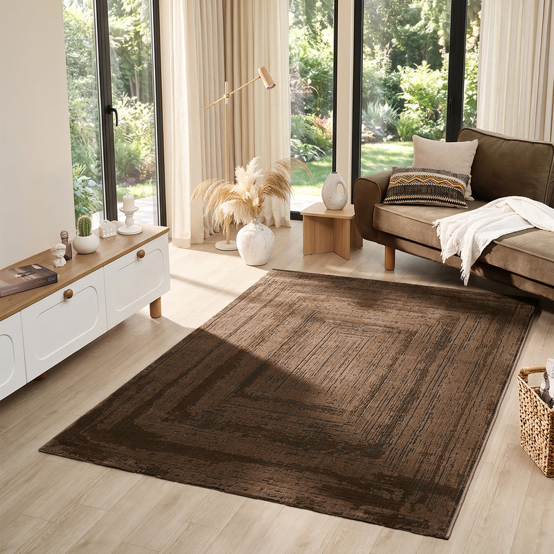 Modern rug for living room and bedroom with high and low border, high quality, 3D effect-zoom-