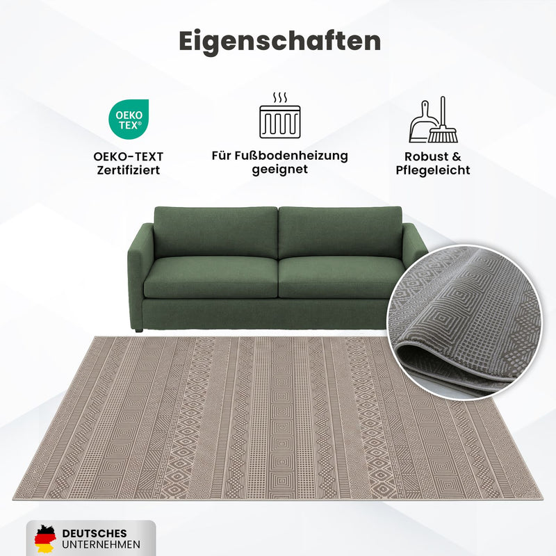 Scandinavian Modern Living Room/Bedroom Rug | Easy Care | High Quality-zoom-