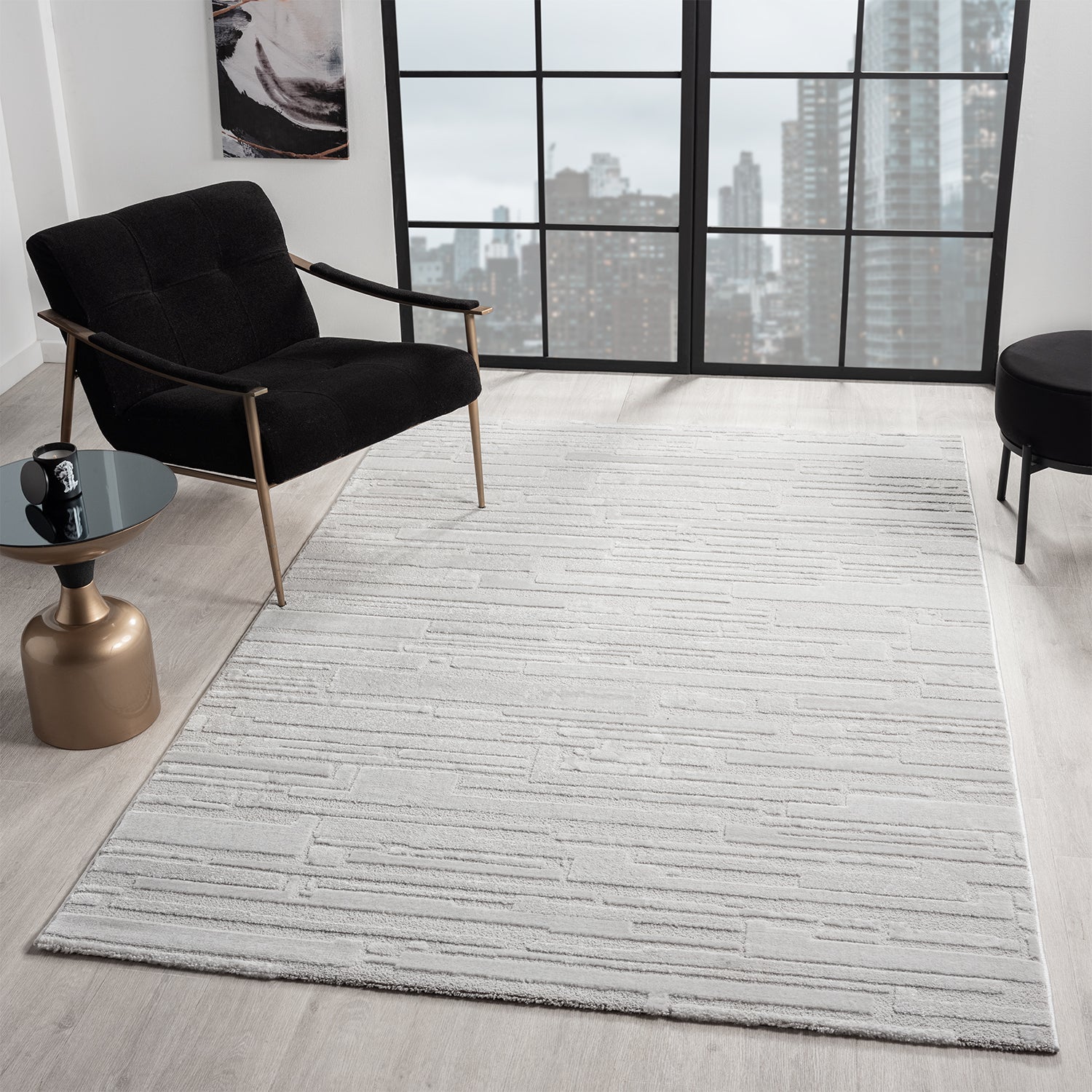 Carpet for living room/bedroom, short pile, stone look, high quality, elegant, 3D effect-zoom-7