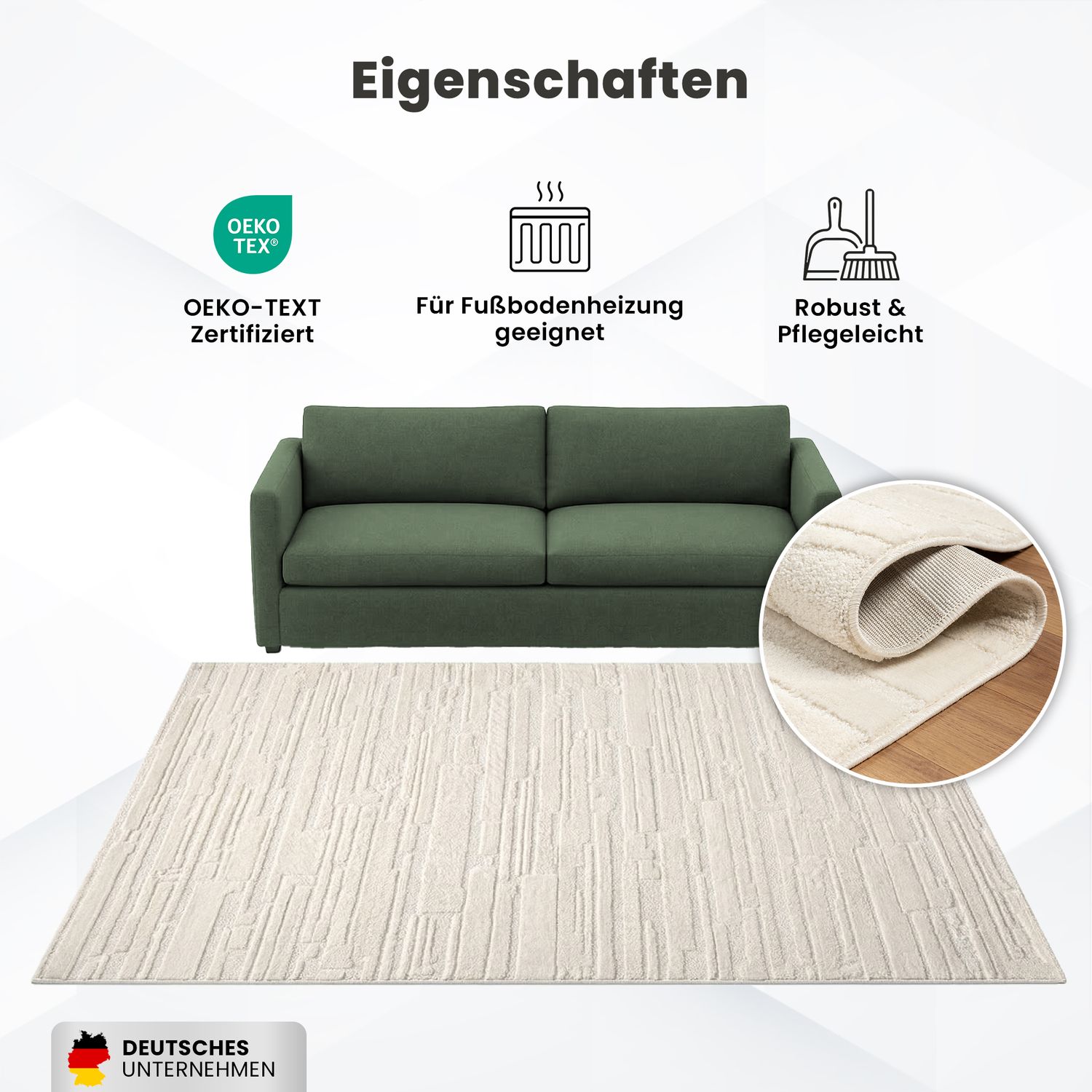 Carpet for living room/bedroom, short pile, stone look, high quality, elegant, 3D effect