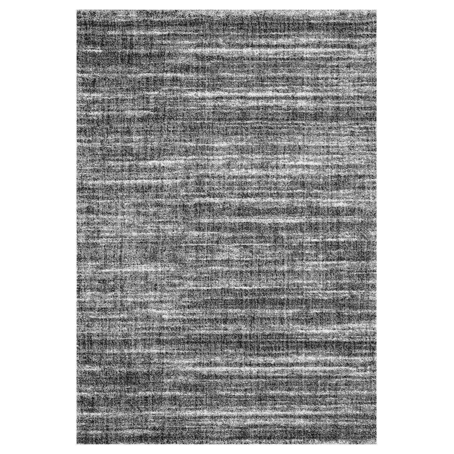 Short-pile modern rug, densely mottled anthracite grey, for living room, bedroom, children's room