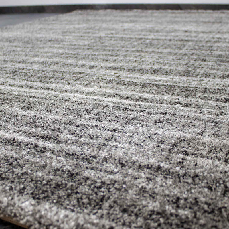 Short-pile modern rug, densely mottled anthracite grey, for living room, bedroom, children's room-zoom-