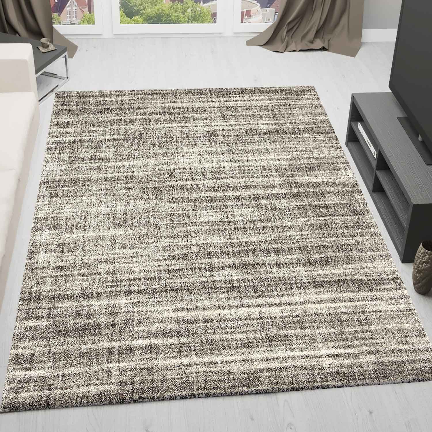 Living room carpet, very dense, high-quality mottled carpet, beige-zoom-1