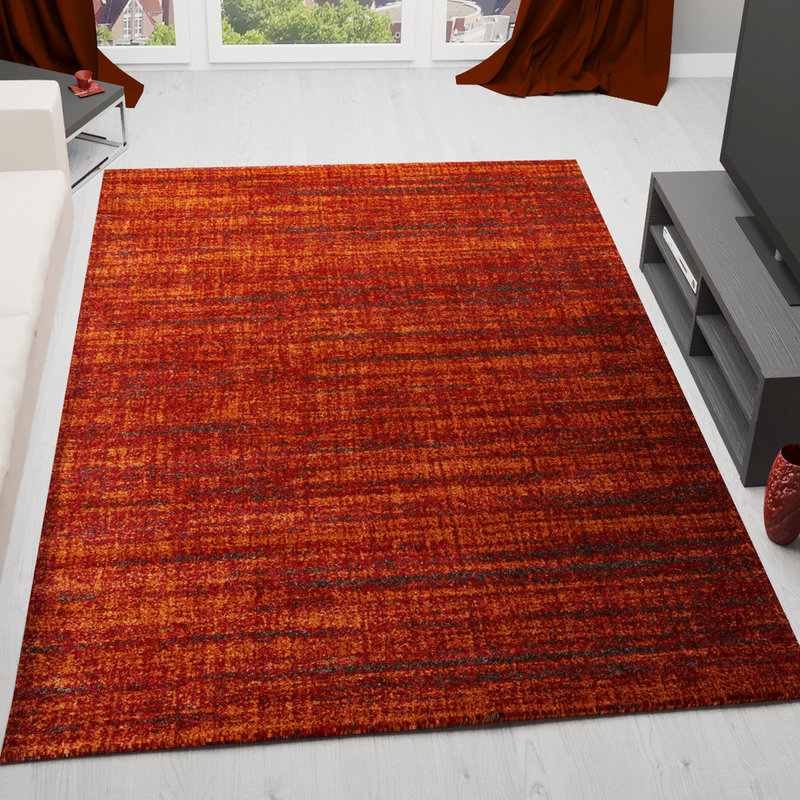 Short-pile rug, modern, densely mottled terracotta, for living room, bedroom, children's room-zoom-