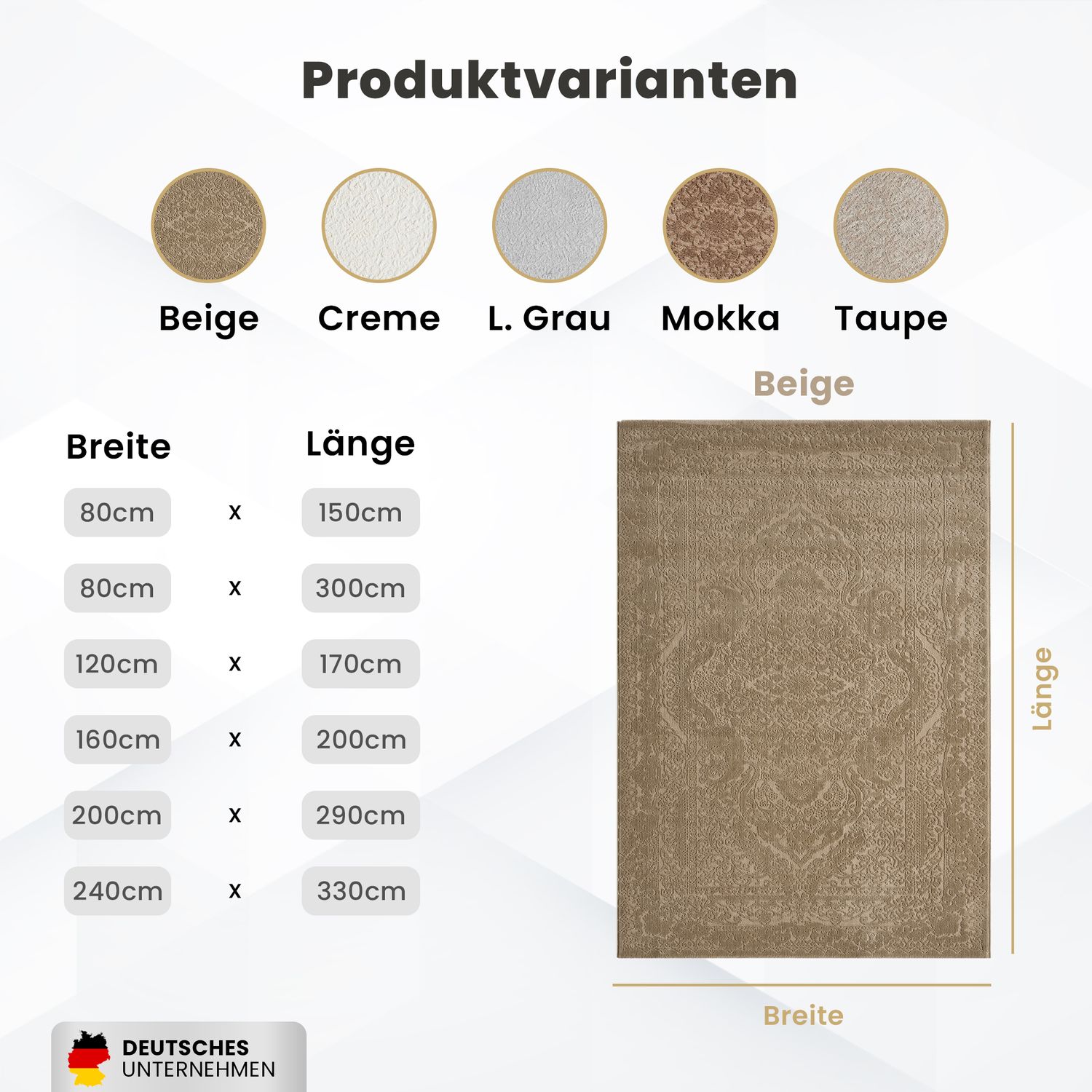 Carpet for living room, bedroom, hallway, kitchen; short pile; oriental design; vintage; high-low effect; modern; 3D; soft-37