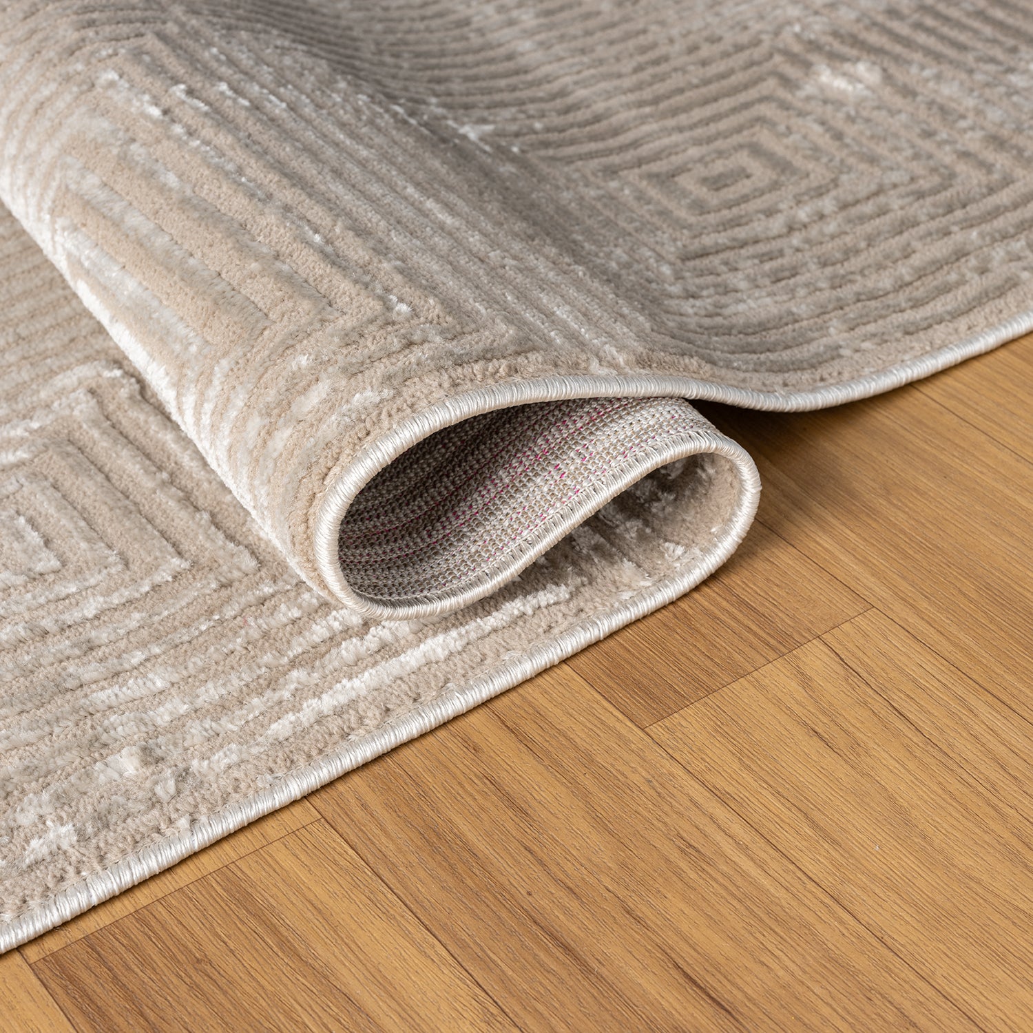 Carpet for living room/bedroom, short pile, baklava design, high-low effect, modern 3D-zoom-15