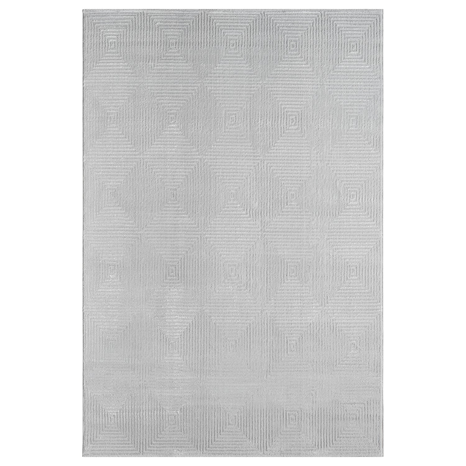 Carpet for living room/bedroom, short pile, baklava design, high-low effect, modern 3D-zoom-12