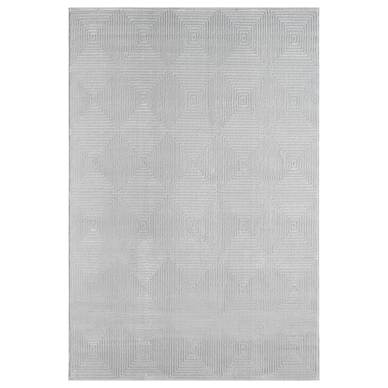 Carpet for living room/bedroom, short pile, baklava design, high-low effect, modern 3D-zoom-