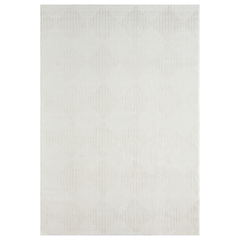 Carpet for living room/bedroom, short pile, baklava design, high-low effect, modern 3D-zoom-