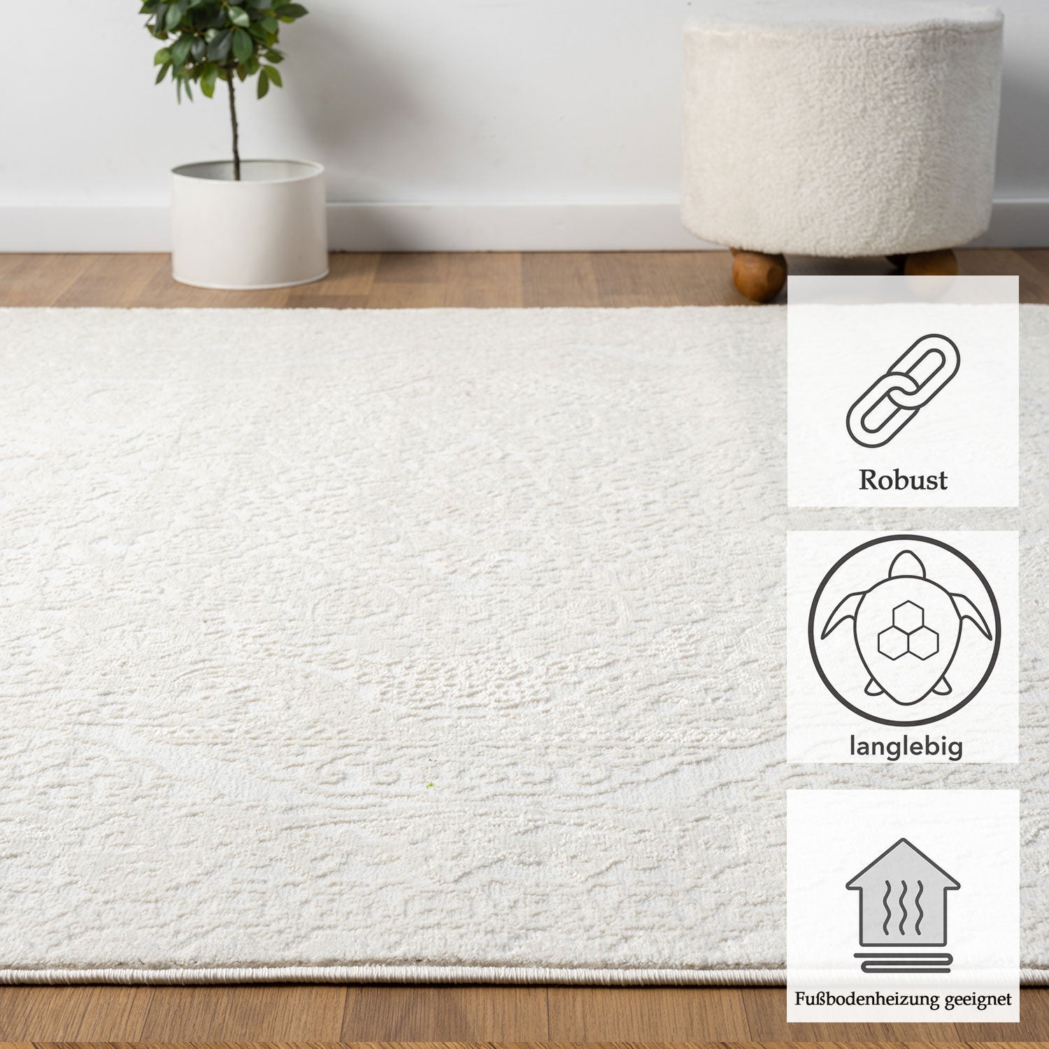 Carpet for living room, bedroom, hallway, kitchen; short pile; oriental design; vintage; high-low effect; modern; 3D; soft-7