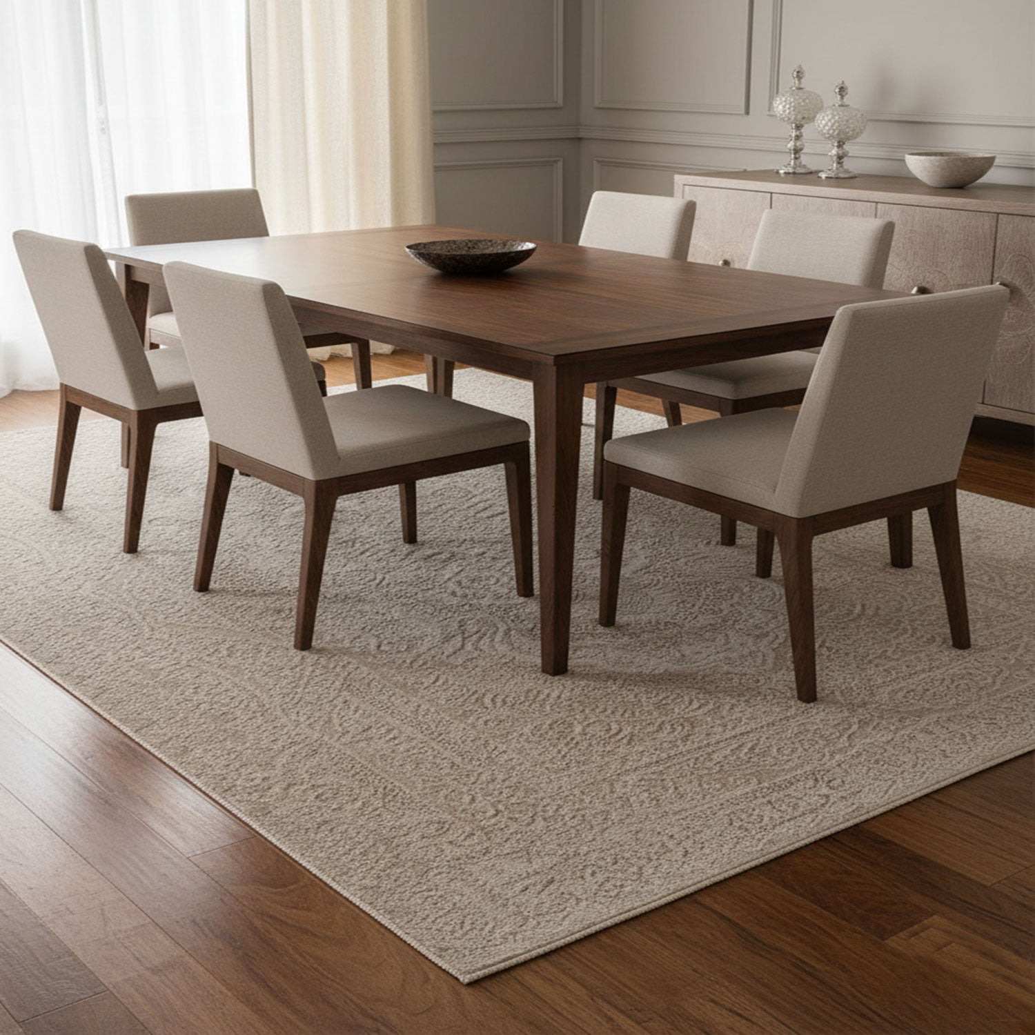 Carpet for living room, bedroom, hallway, kitchen; short pile; oriental design; vintage; high-low effect; modern; 3D; soft-zoom-25